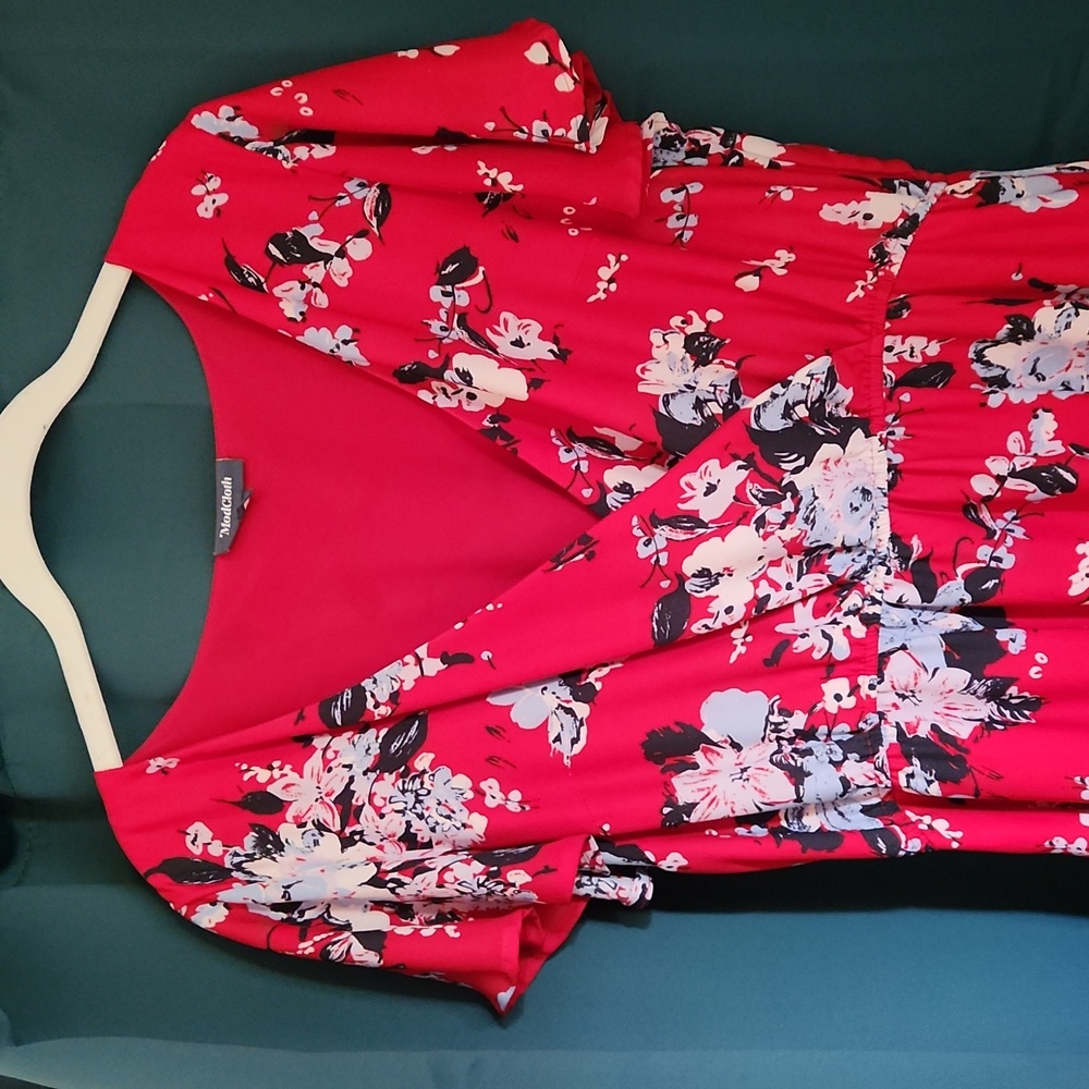 Modcloth Red Floral Dress